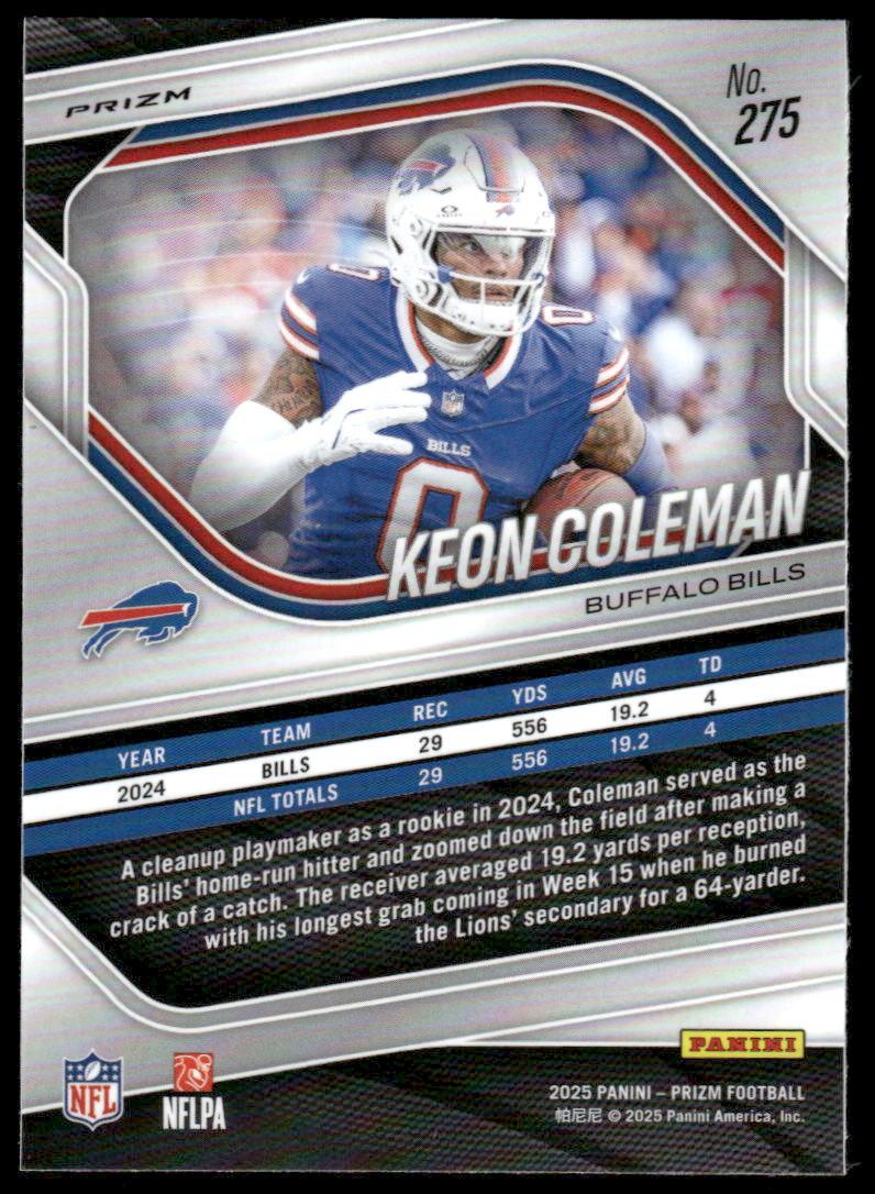 2025 Panini Prizm #275 Keon Coleman Silver