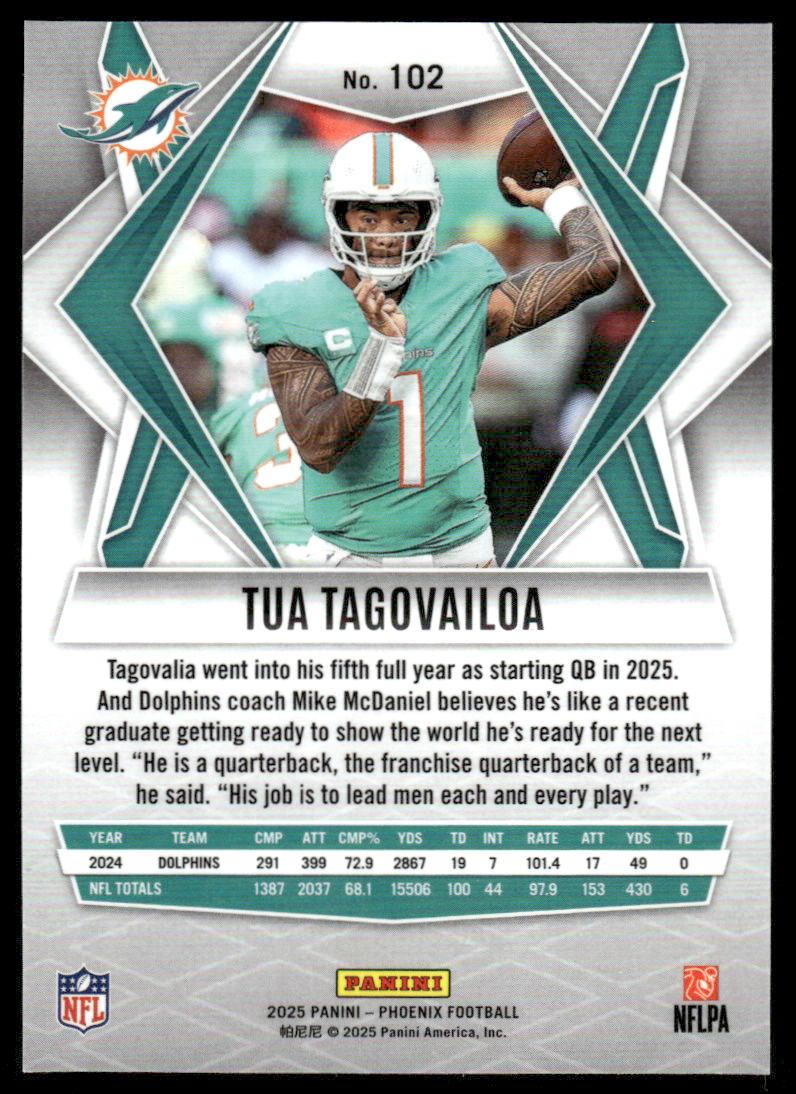 2025 Panini Phoenix #102 Tua Tagovailoa Silver Hyper Prizm
