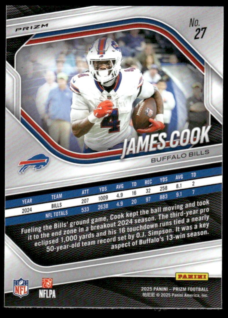 2025 Panini Prizm #27 James Cook Lazer