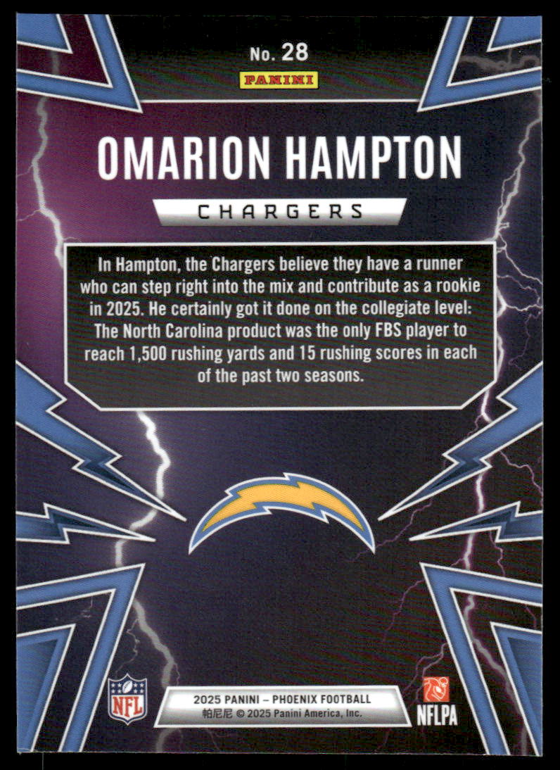 2025 Panini Phoenix #28 Omarion Hampton Thunderbirds