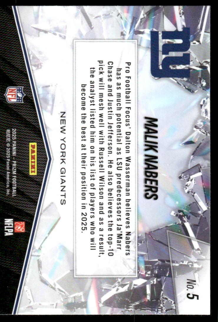 2025 Panini Prizm #5 Malik Nabers Prizm Break