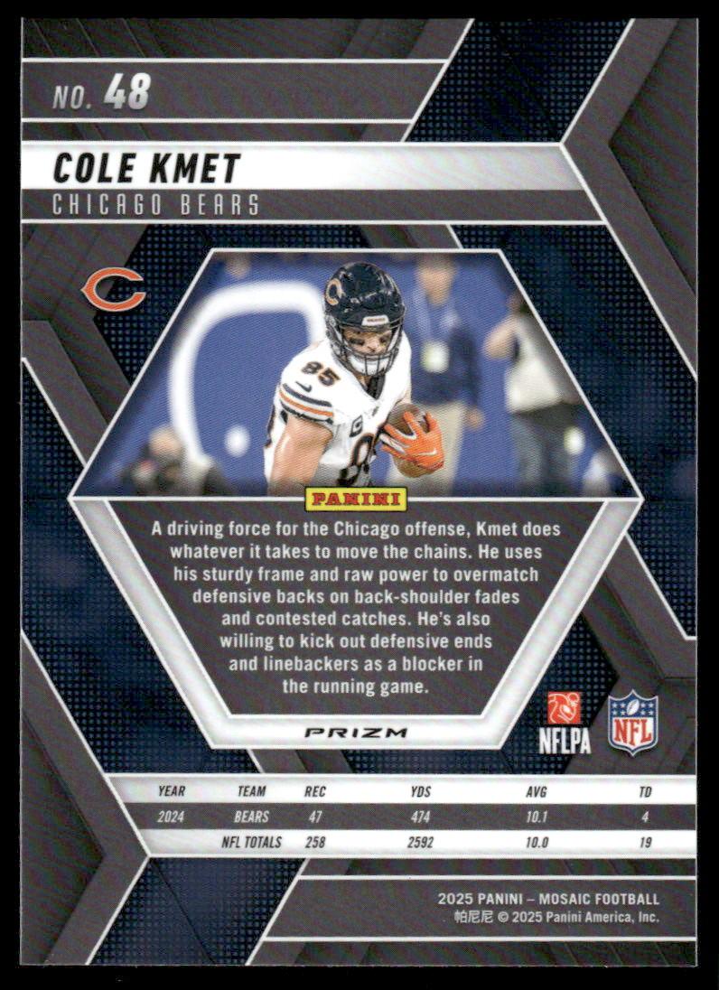 2025 Panini Mosaic #48 Cole Kmet Blue Scope