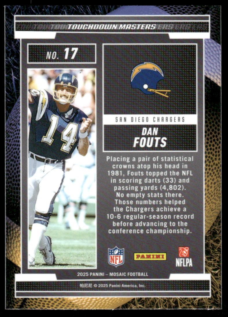 2025 Panini Mosaic #17 Dan Fouts Touchdown Masters Mosaic
