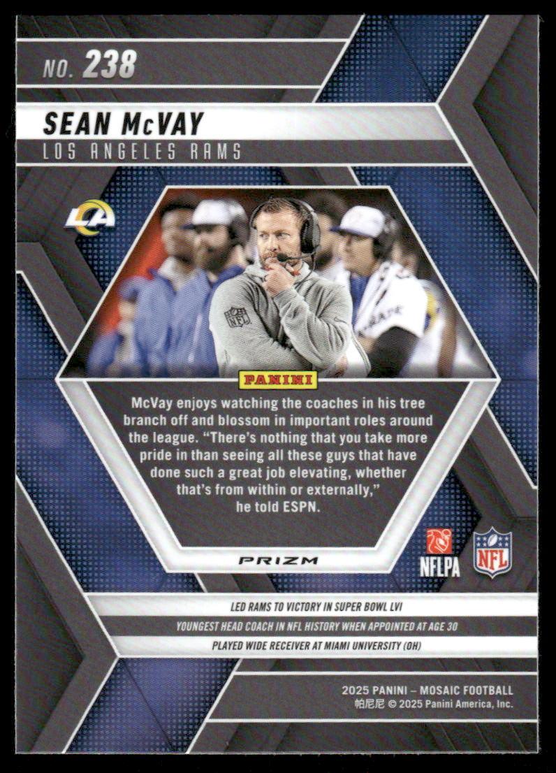 2025 Panini Mosaic #238 Sean McVay Mosaic Camo Pink