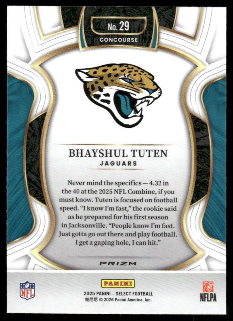 2025 Panini Select #29 Bhayshul Tuten
