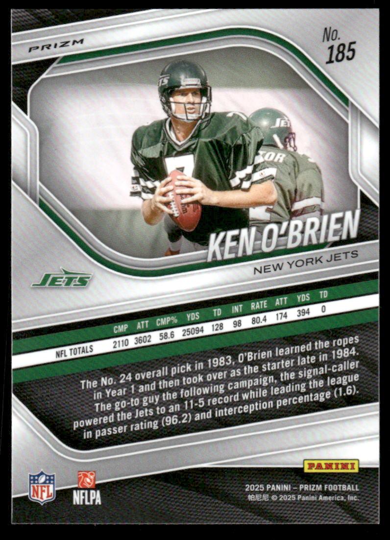2025 Panini Prizm #185 Ken O'Brien Orange Ice