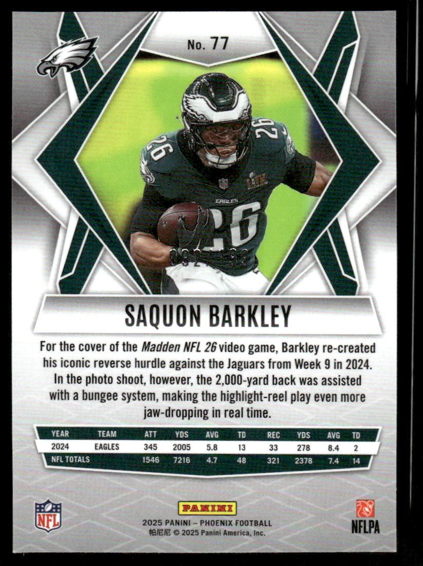 2025 Panini Phoenix #77 Saquon Barkley Red Lazer Prizm #/199