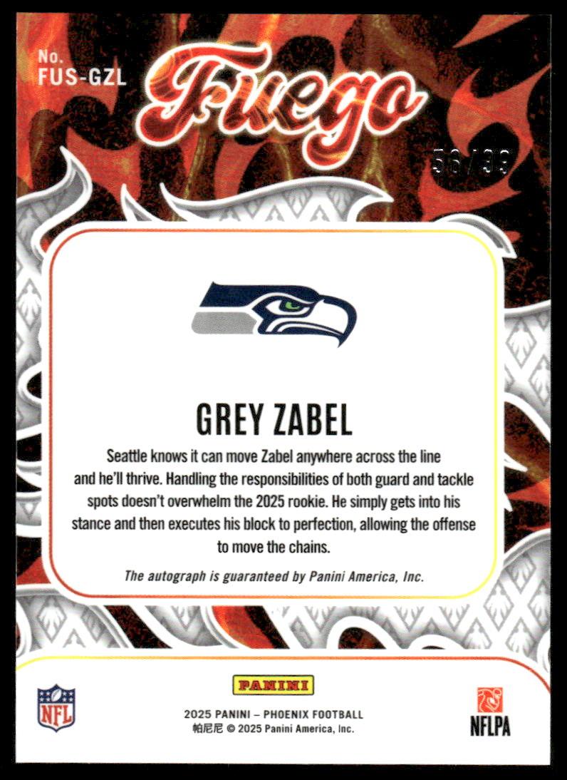 2025 Panini Phoenix #FUS-GZL Grey Zabel Fuego Signatures