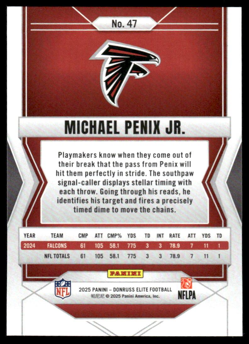 2025 Donruss Elite #47 Michael Penix Jr. Purple #/49