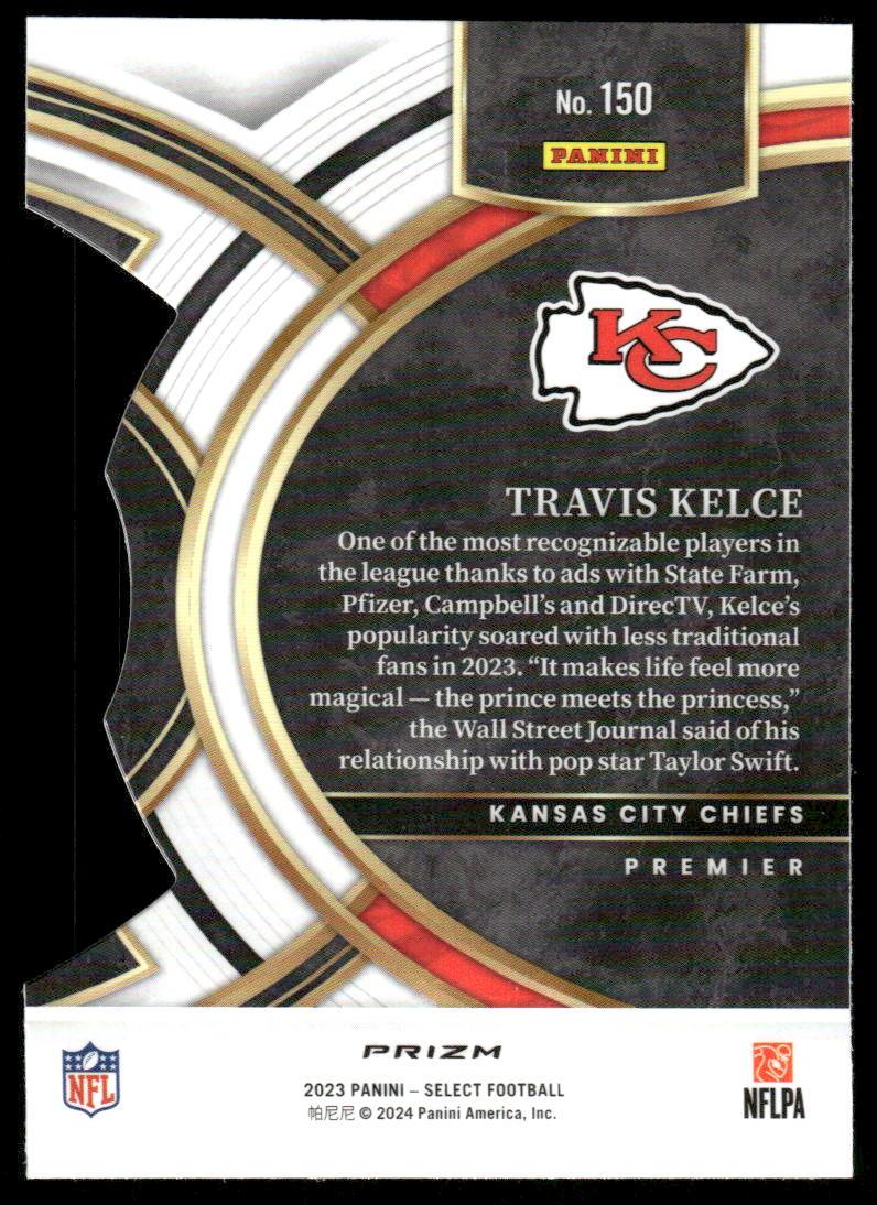 2023 Panini Select #150 Travis Kelce Silver Prizms Die Cuts