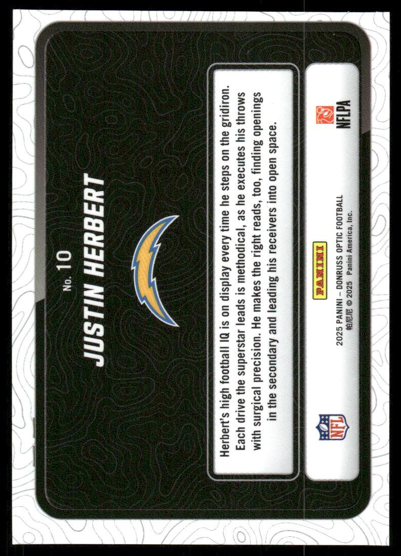 2025 Donruss Optic #10 Justin Herbert Passing Grade