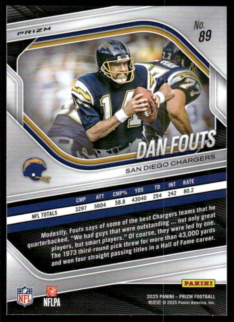 2025 Panini Prizm #89 Dan Fouts Orange Ice