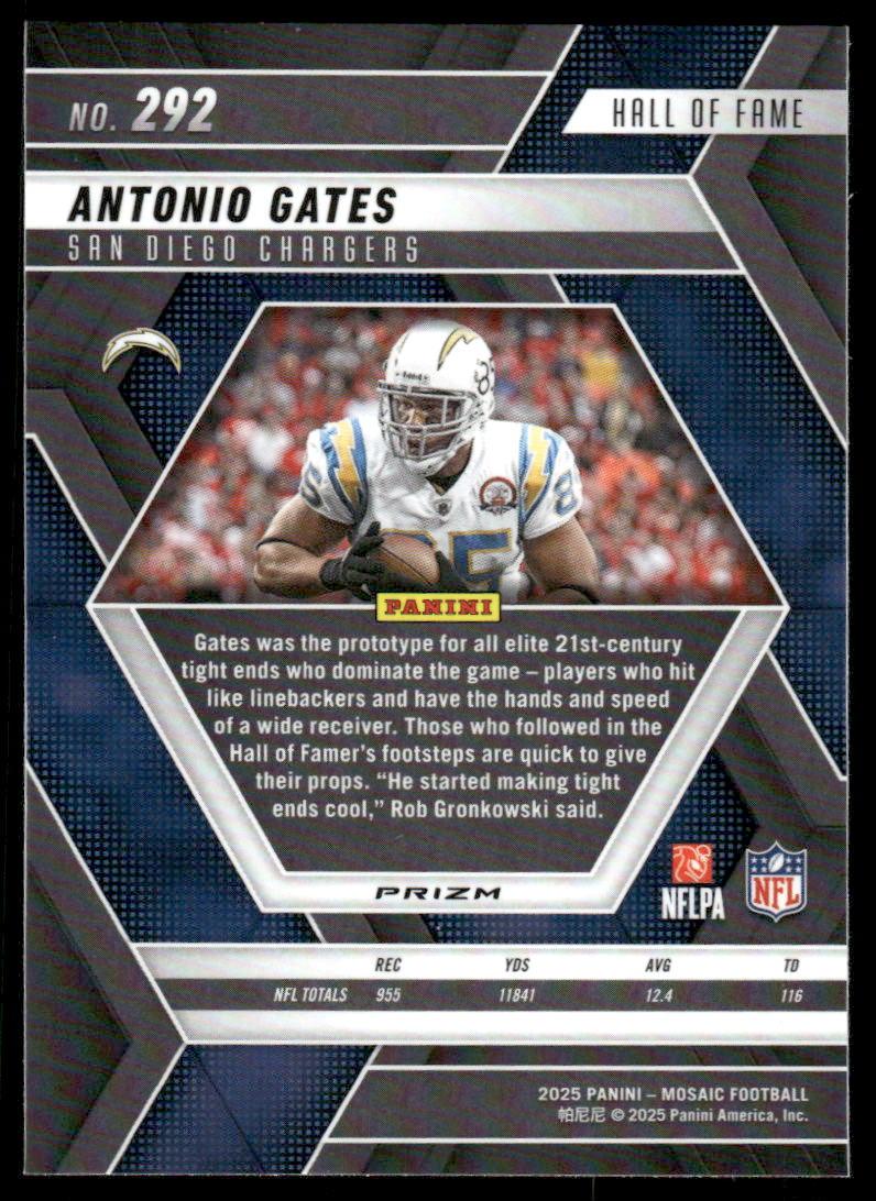 2023 Panini Mosaic #135 Antonio Gates Reactive Yellow Mosaic