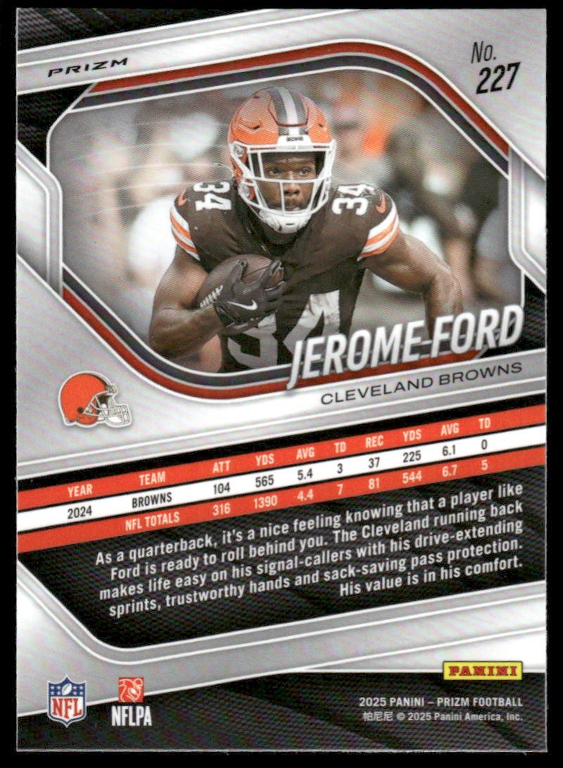 2025 Panini Prizm #227 Jerome Ford Pink