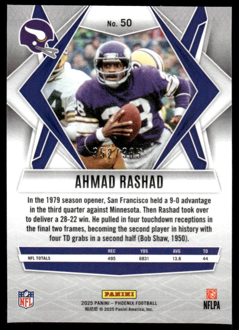 2025 Panini Phoenix #50 Ahmad Rashad Light Blue Pyramids Prizm #/385