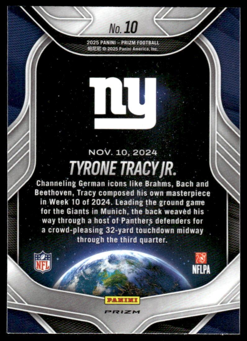 2025 Panini Prizm #10 Tyrone Tracy Jr. Global Reach Green Ice
