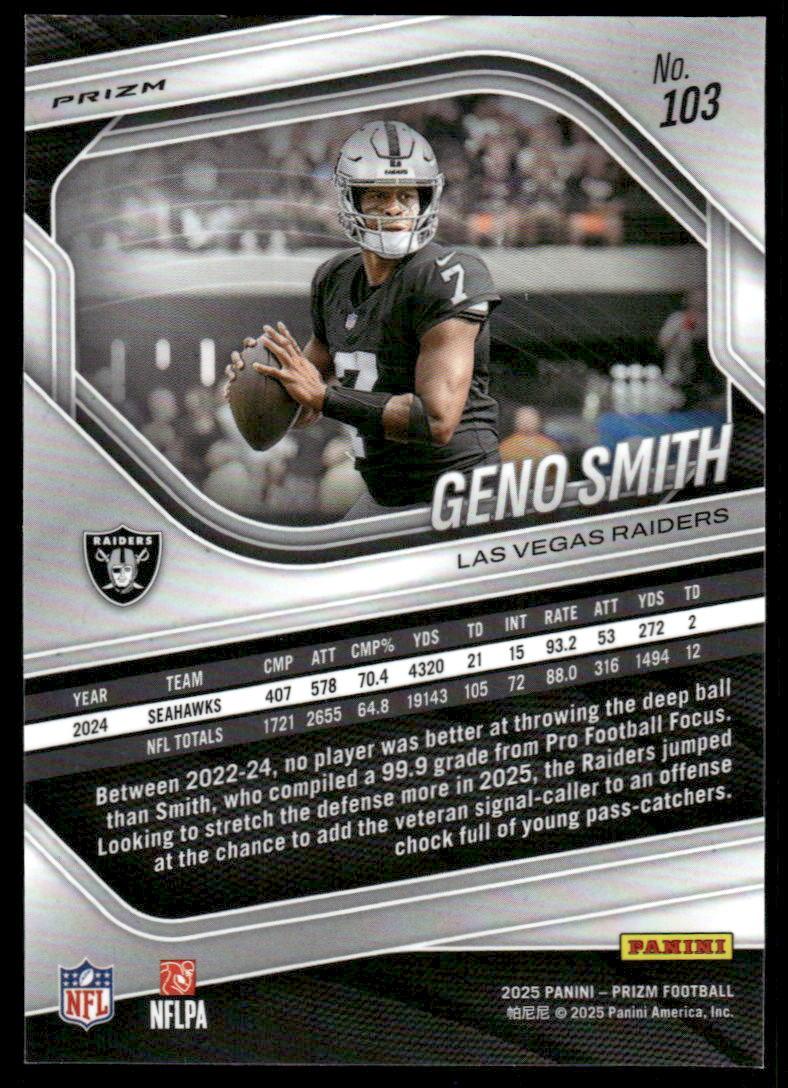 2025 Panini Prizm #103 Geno Smith Silver