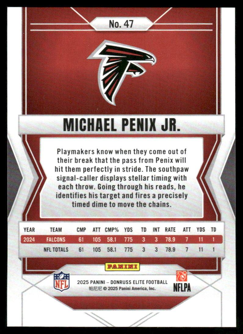 2025 Donruss Elite #47 Michael Penix Jr. PURPLE Matrix #/49