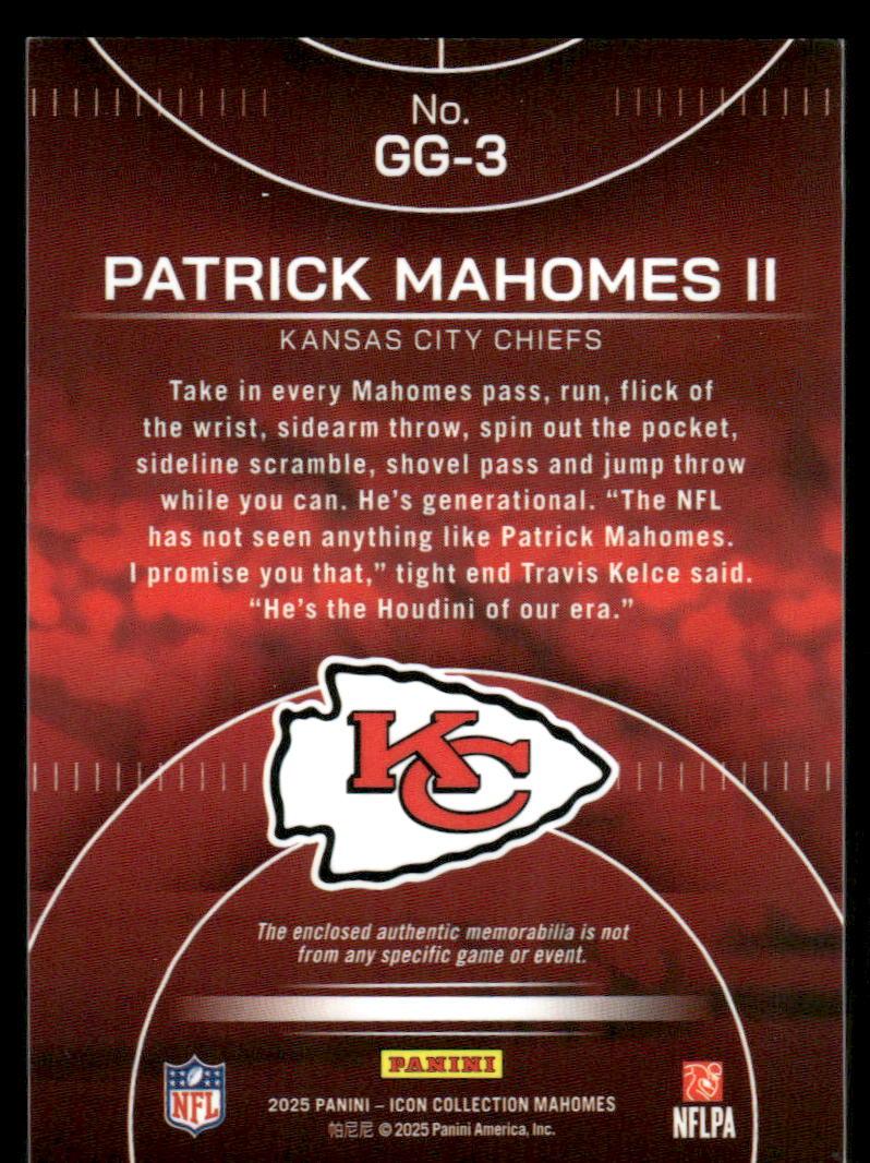 2025 Panini Authentically Mahomes Patrick Mahomes II