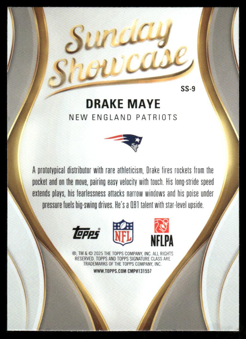 2025 Topps Signature Class #SS-9 Drake Maye Sunday Showcase