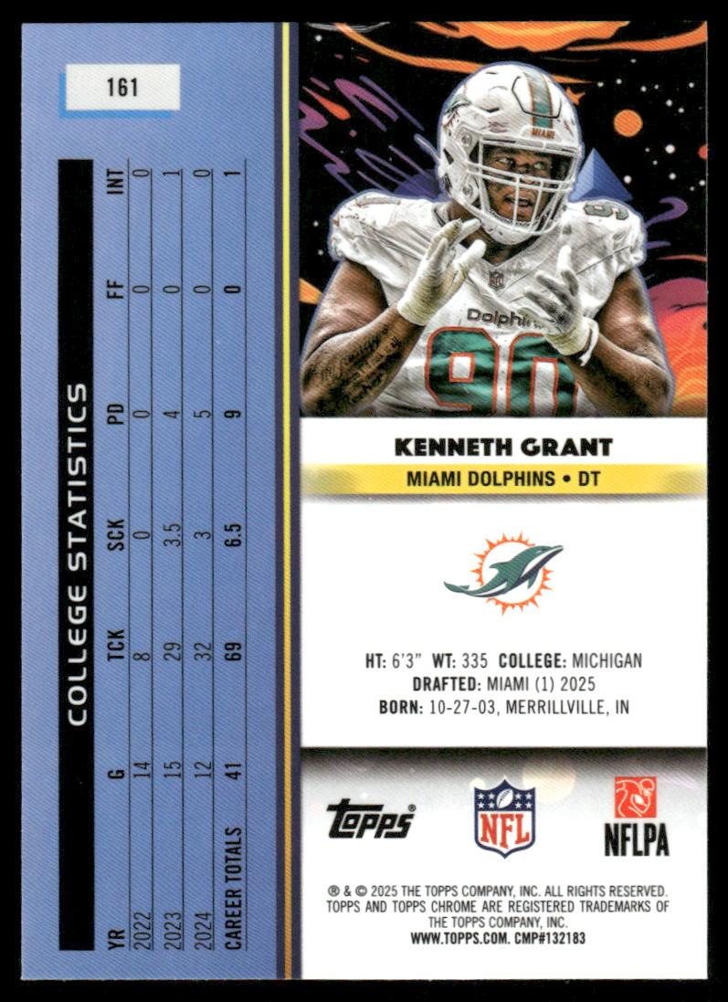 2025 Topps Chrome Cosmic #161 Kenneth Grant Aqua Equinox Refractor #/199