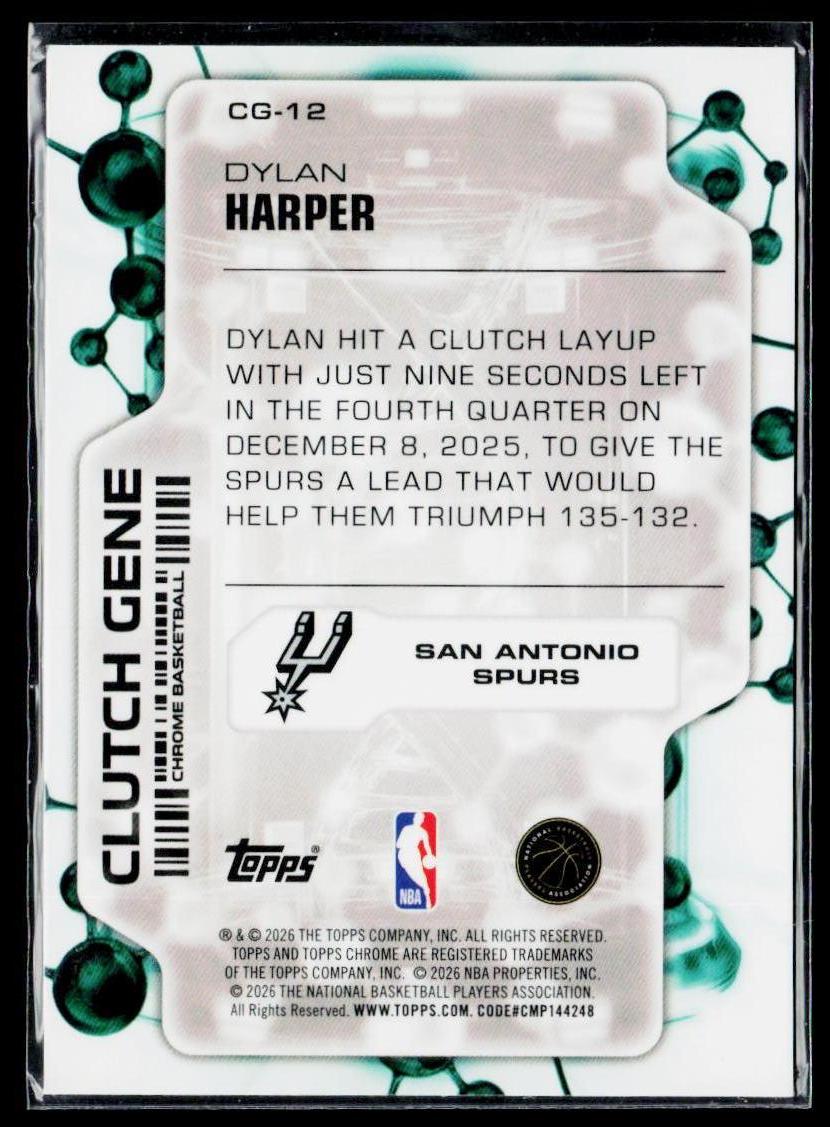 2025-26 Topps Chrome Update #CG-12 Dylan Harper Clutch Gene