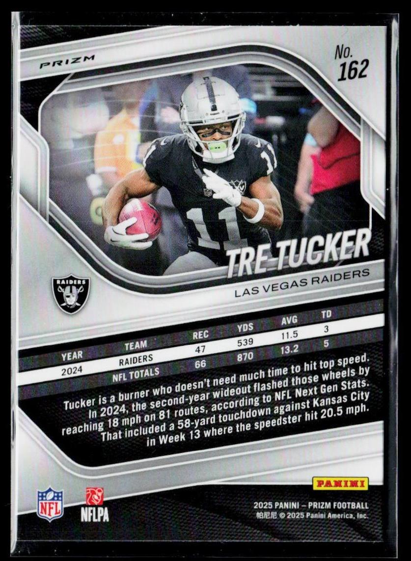 2025 Panini Prizm #162 Tre Tucker Red Sparkle