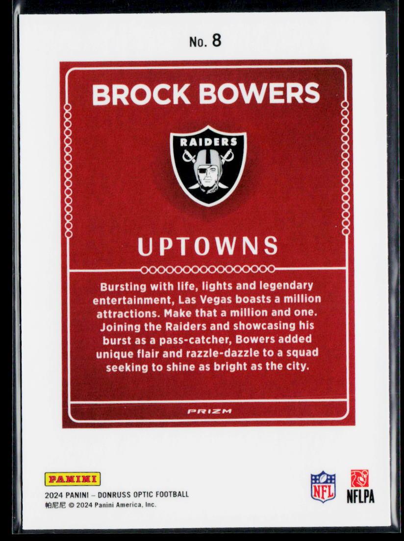 Brock Bowers Uptowns Rookie Case Hit SSP Rare! 2024 Donruss Optic #8