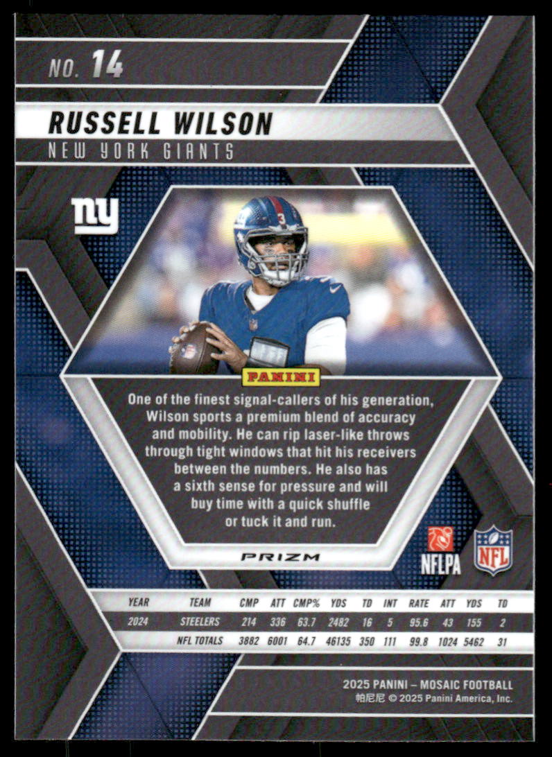 2025 Panini Mosaic #14 Russell Wilson Blue Scope