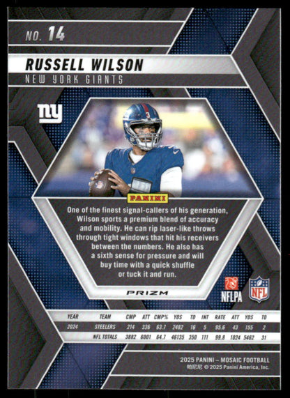 2025 Panini Mosaic #14 Russell Wilson Blue Scope