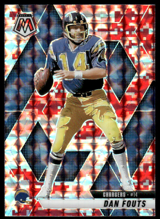 2025 Panini Mosaic #93 Dan Fouts Mosaic Camo Red