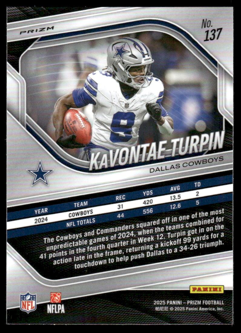 2025 Panini Prizm #137 KaVontae Turpin White Disco