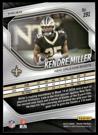 2025 Panini Prizm #191 Kendre Miller White Disco