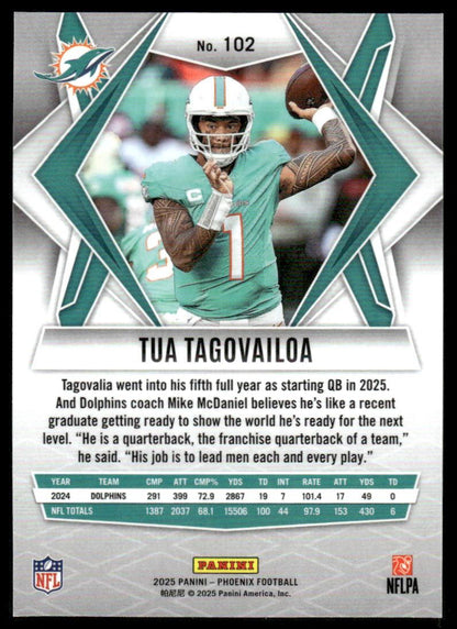 2025 Panini Phoenix #102 Tua Tagovailoa Silver Hyper Prizm