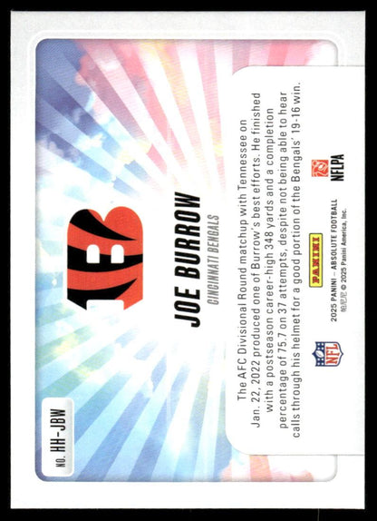 2025 Panini Absolute #HH-JBW Joe Burrow Hog Heaven