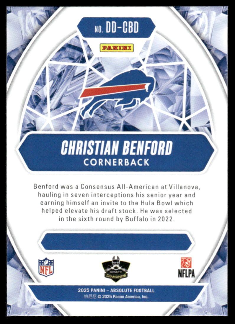 2025 Panini Absolute #DD-CBD Christian Benford Draft Diamonds