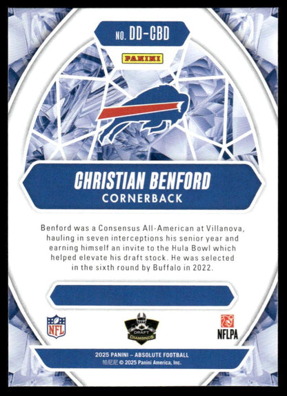 2025 Panini Absolute #DD-CBD Christian Benford Draft Diamonds