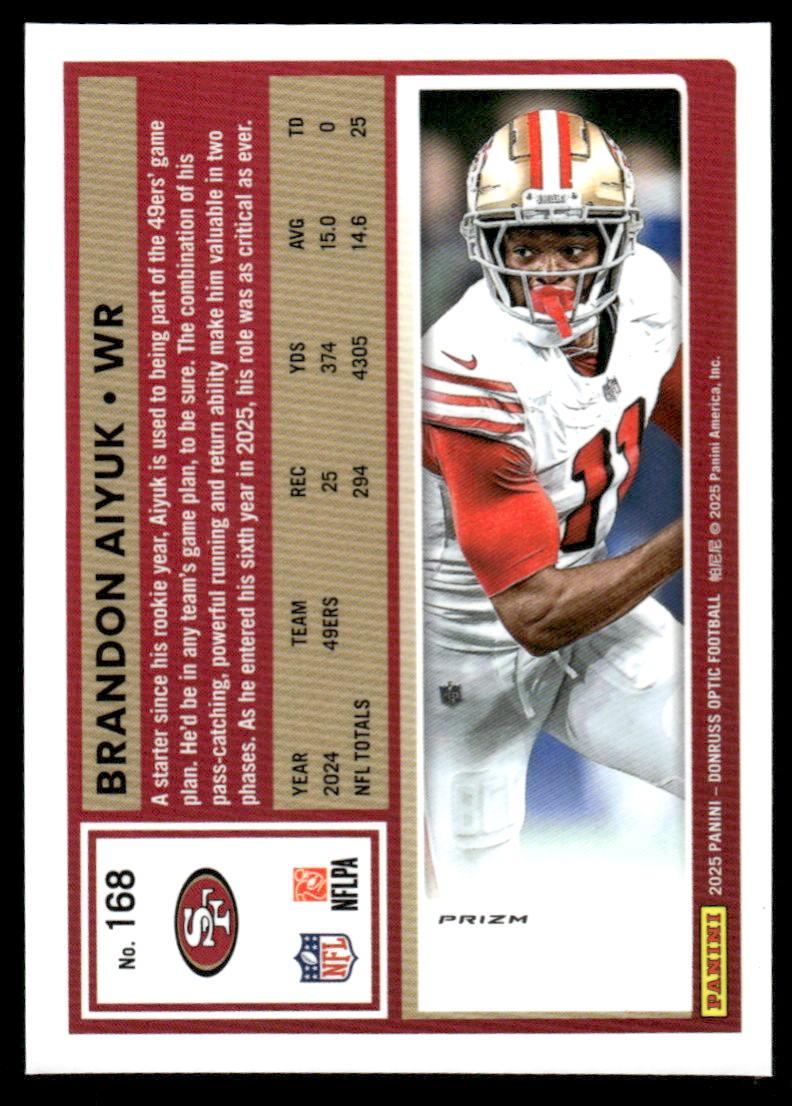 2025 Donruss Optic #168 Brandon Aiyuk Holo