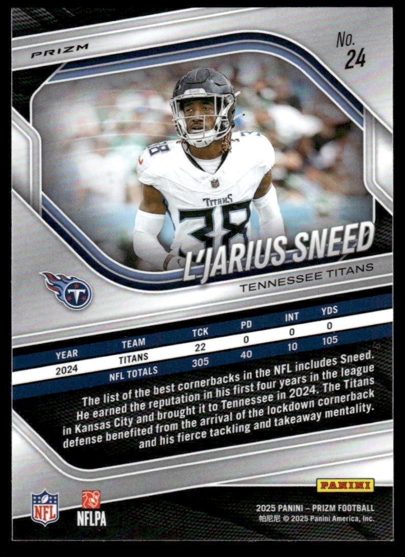 2025 Panini Prizm #24 L'Jarius Sneed White Disco