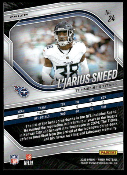 2025 Panini Prizm #24 L'Jarius Sneed White Disco