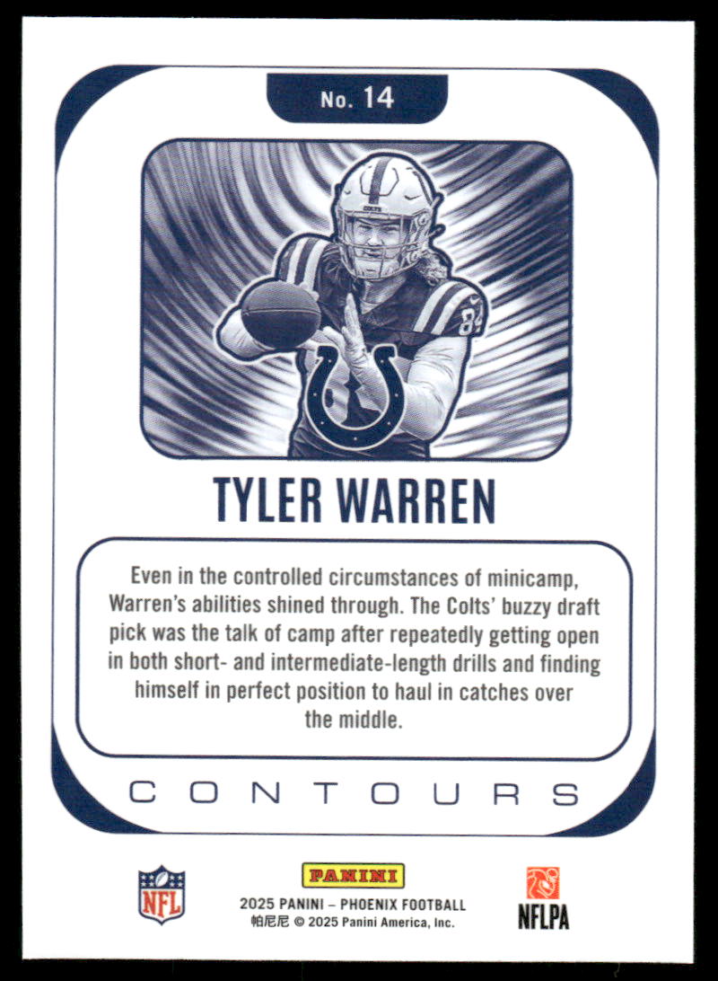 2025 Panini Phoenix #14 Tyler Warren Contours