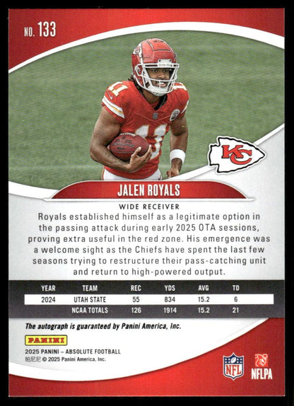 2025 Panini Absolute #133 Jalen Royals Retail