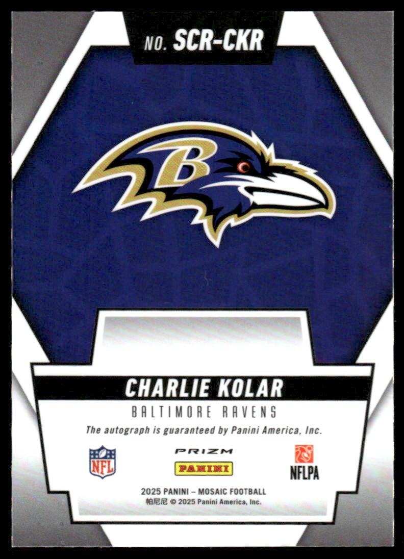 2025 Panini Mosaic #SCR-CKR Charlie Kolar Scripts