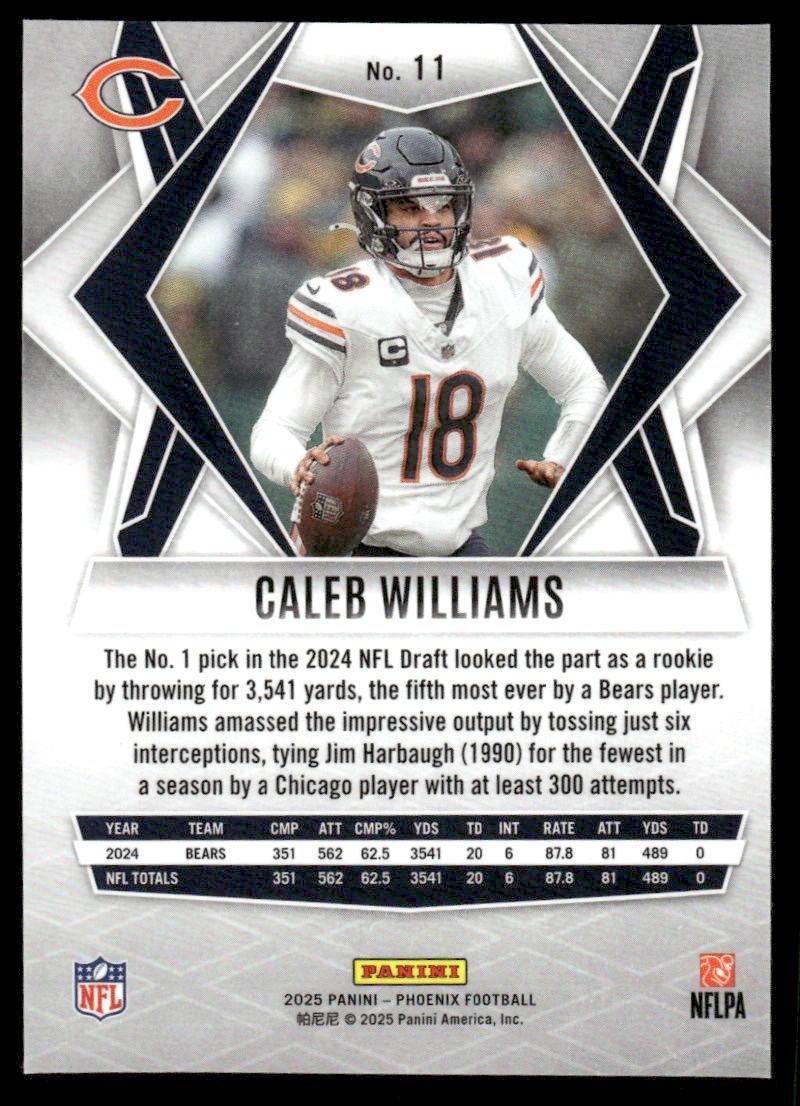 2025 Panini Phoenix #11 Caleb Williams Silver Mojo Prizm