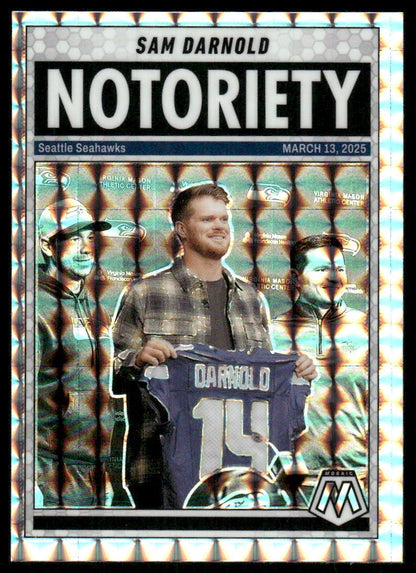 2025 Panini Mosaic #9 Sam Darnold Notoriety Mosaic