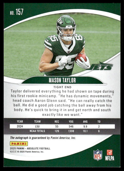 Mason Taylor Green auto 2025 Absolute #157