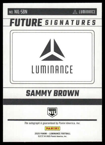 2025 Panini Luminance #NIL-SBN Sammy Brown Future Signatures NIL Green