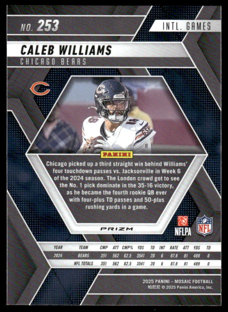 2025 Panini Mosaic #253 Caleb Williams Mosaic Green