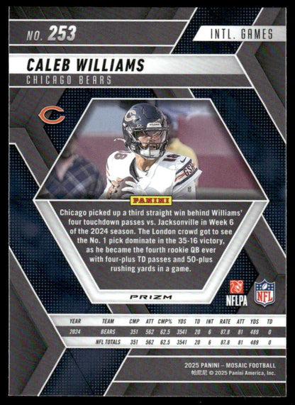 2025 Panini Mosaic #253 Caleb Williams Mosaic Green