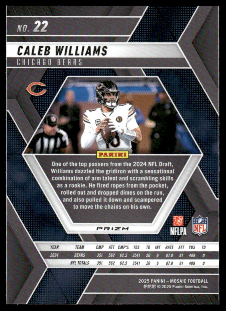 2025 Panini Mosaic #22 Caleb Williams Mosaic Camo Red
